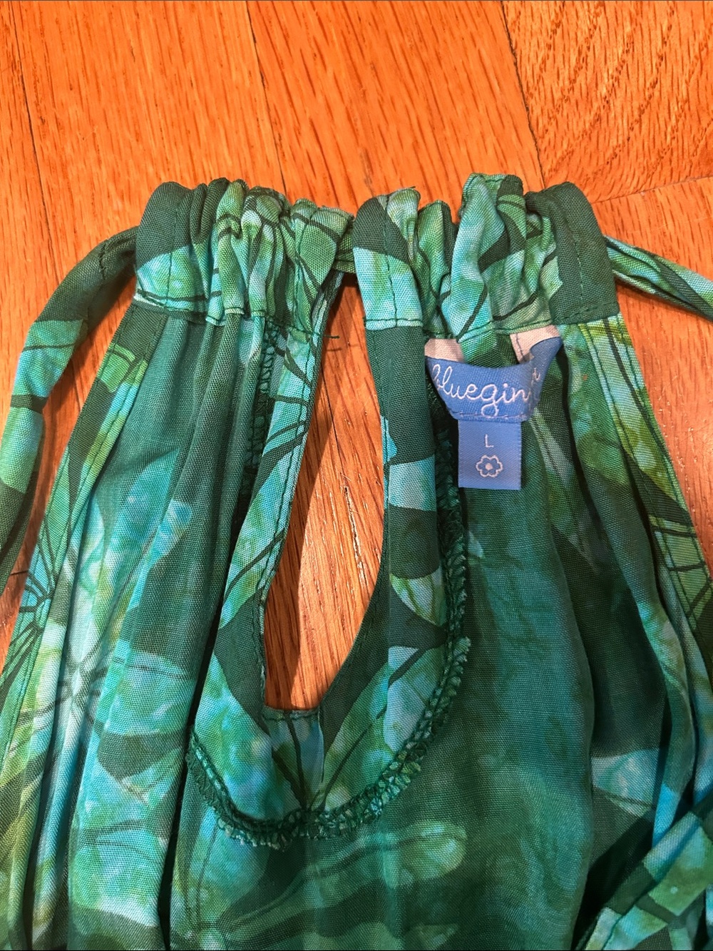 New Sexy Travel Floral Maxi Dress Blue Ginger L - Picture 2 of 2